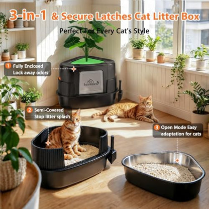 Large Enclosed Corner Cat Litter Box - Image 3