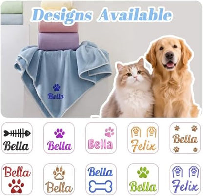 Personalized Pet Towel, Custom Embroidered Name Dog Towel, Super Absorbent - Image 3