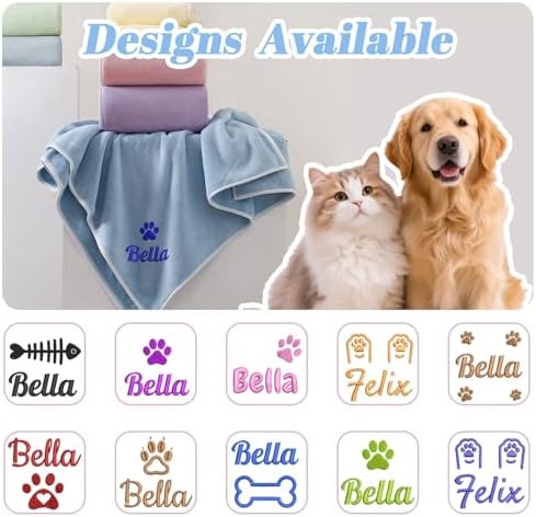 Personalized Pet Towel, Custom Embroidered Name Dog Towel, Super Absorbent - Image 3