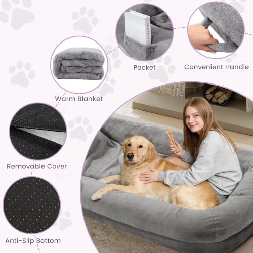 Murago Human Dog Bed for Adults, Light Grey - Image 5