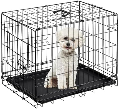 DUMOS Dog Crate 24 Inch, Foldable Puppy Small Dog Cage Pet Kennel by DumosLifestyle