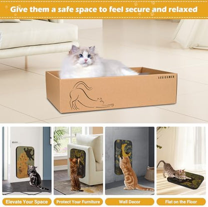 4 Pack Cat Wall Scratcher, Art Cat Scratching Board - Image 6