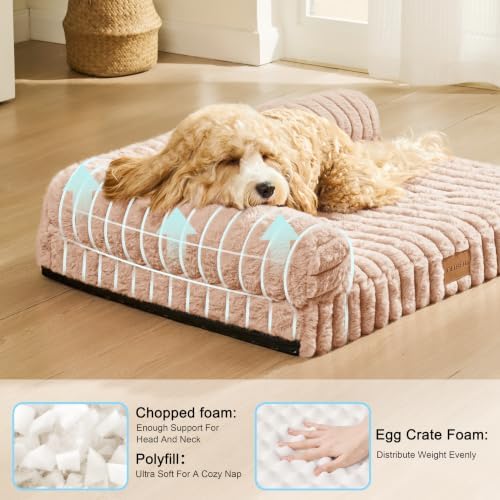 Orthopedic Large Dog Bed Furry Pet Bed, Washable Cover 48''X30'' - Image 4