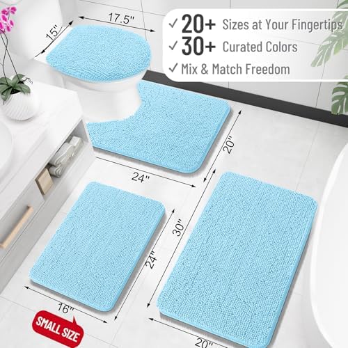 OLANLY Bathroom Runner Rugs 45x27, Extra Soft Absorbent Chenille Bath Rugs - Image 2