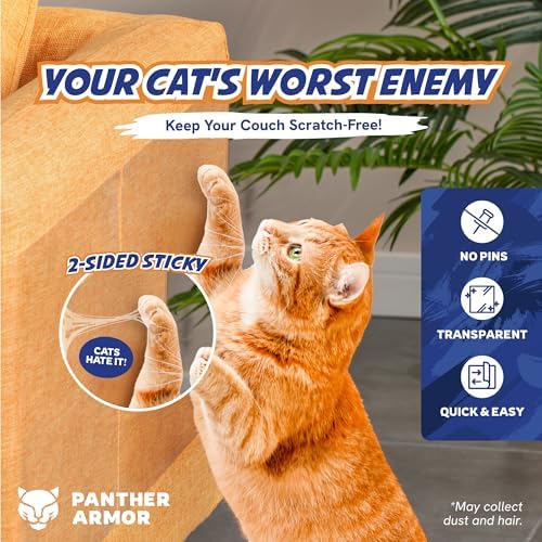 Panther Armor Cat Scratch Furniture Protector, 24 Double-Sided Tape Sheets - Image 2