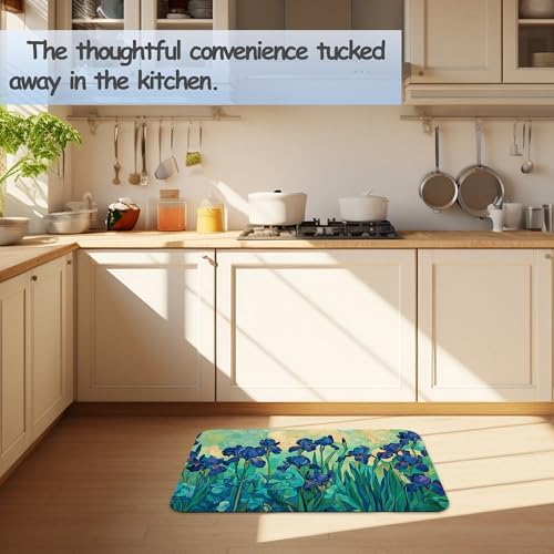 Bathroom Rug 29.5"x17", Retro Purple Flowers Bath Mat - Image 6