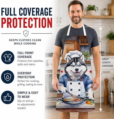 Caroline's Treasures Siberian Husky The Chef Apron Cooking Kitchen Server - Image 3