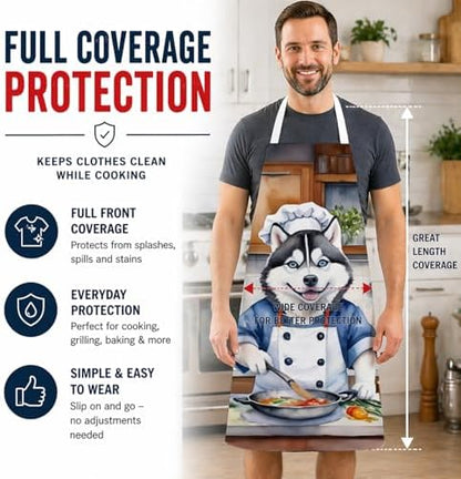 Caroline's Treasures Siberian Husky The Chef Apron Cooking Kitchen Server - Image 3