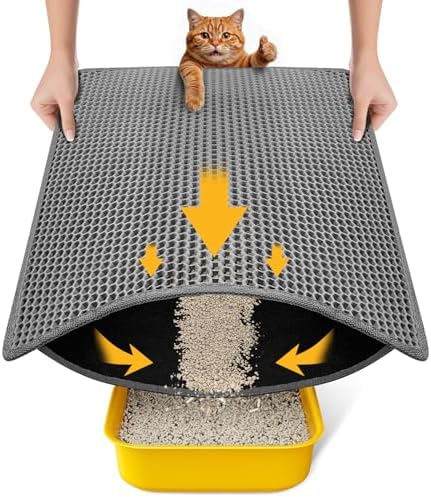Cat Litter Mat, Upgrade Super Waterproof Back Layer Litter Box Mat, Non Slip by Conlun