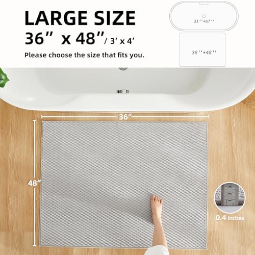 TYUU Large Bathroom Rugs Non Slip Washable Bath Rugs Super Absorbent Bathroom - Image 2