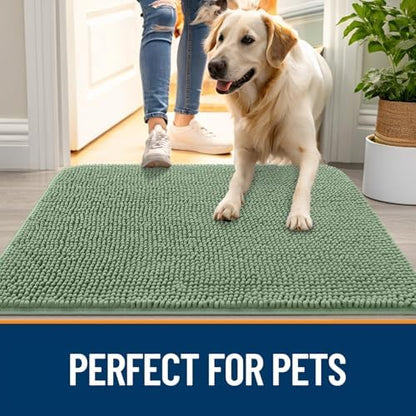OLANLY Dog Door Mat for Muddy Paws 32x20, Super Absorbent Chenille Mud Mat - Image 6