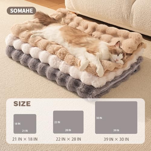 SOMAHE Soft Faux Fur Pet Blanket, Medium 28x22 Dark Gray - Image 4
