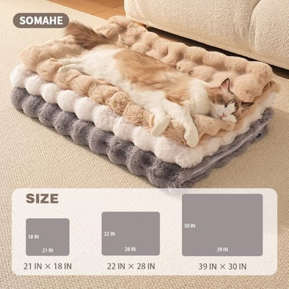 SOMAHE Soft Faux Fur Pet Blanket, Medium 28x22 Dark Gray - Image 4