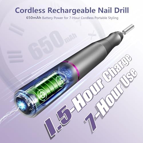 TUOBEO Cordless Nail Drill Electric Nail File Kit, Rechargeable Efile Set - Image 2
