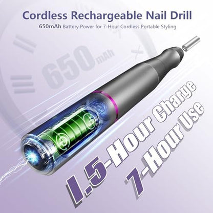 TUOBEO Cordless Nail Drill Electric Nail File Kit, Rechargeable Efile Set - Image 2