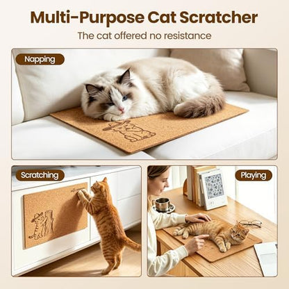 Natural Cork Cat Scratcher Art 3pcs-Cat Scratching-Cat Scratch Mats-Art - Image 4