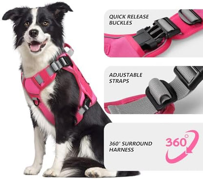 WINGOIN Pink Tactical Dog Harness - Image 2