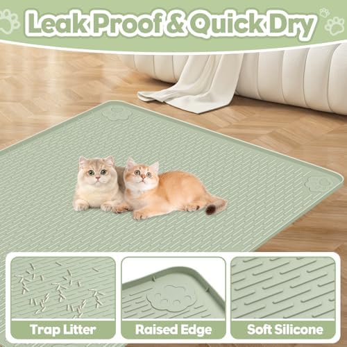 Silicone Cat Litter Mat for Litter Box 34”x22” Large Cat Mat - Image 3