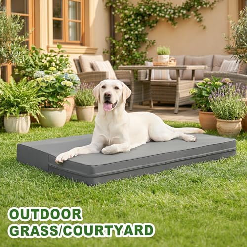 Waterproof XL Dog Bed Outdoor Large Crate Pad 42" Washable Leather Wipeable - Image 6