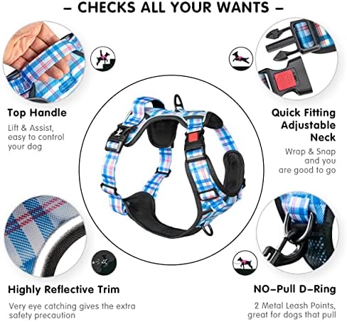 PoyPet Plaid Dog Harness Small, No Pull Vest - Image 4