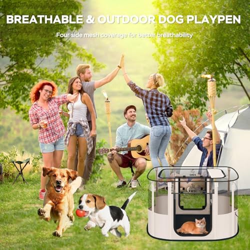 XRG Foldable Dog Playpen with Pad, Indoor Cat Kennel M - Image 6