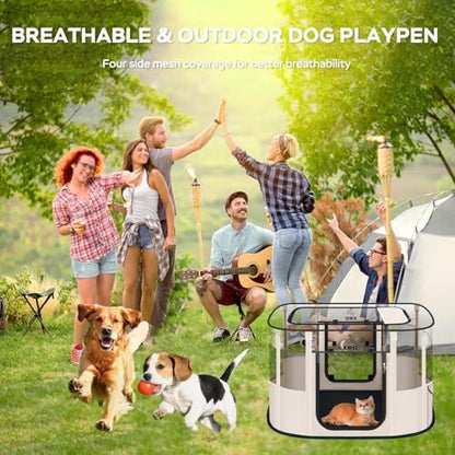 XRG Foldable Dog Playpen with Pad, Indoor Cat Kennel M - Image 6