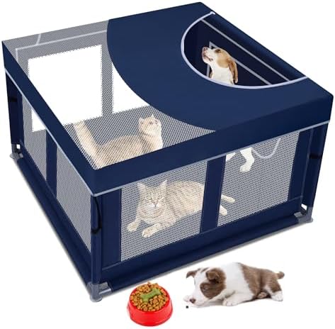 Dog Kitten Playpen with Play Pen Cover by ZIKOPOMI