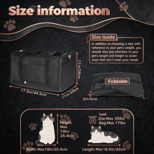 YUDODO 25lbs Cat Carrier Lightproof Soft Sided Pet Carrier - Image 4
