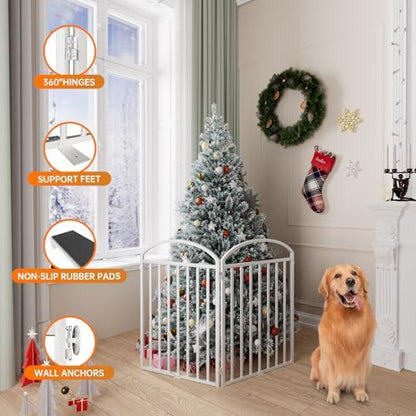 SNUOWU 2 Panels Full Matel Freestanding Dog Gates - Image 5
