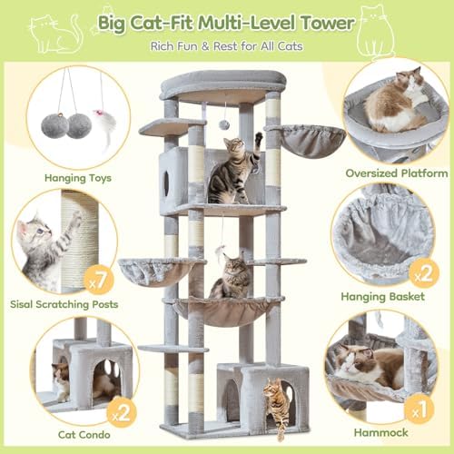 Taoqimiao 72 in Cat Tree, XXL Cat Tower - Image 4