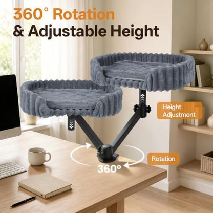 Cat Desk Bed, 360° Rotatable Cat Hammock - Image 4