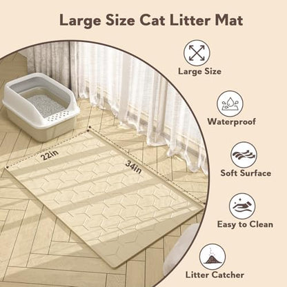 Garoopion Silicone Cat Litter Mat 34×22 inch - Image 5
