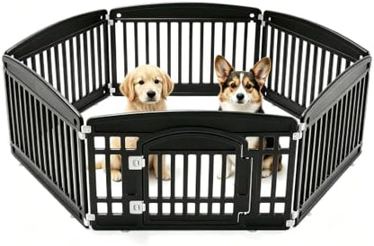 DUMOS Dog Playpen, 24 Inch 6 Panels Plastic Small Pet Fence Play Pen by DumosLifestyle