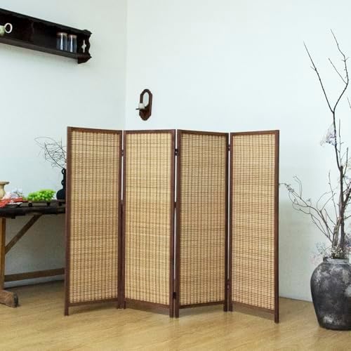 4 Panel Short Room Divider – 3.9 ft Tall Double-Side Folding Privacy Screen - Image 2