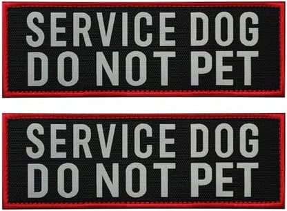 2 Pcs Reflective Service Dog Do Not Pet Patch Set by FITZNORA