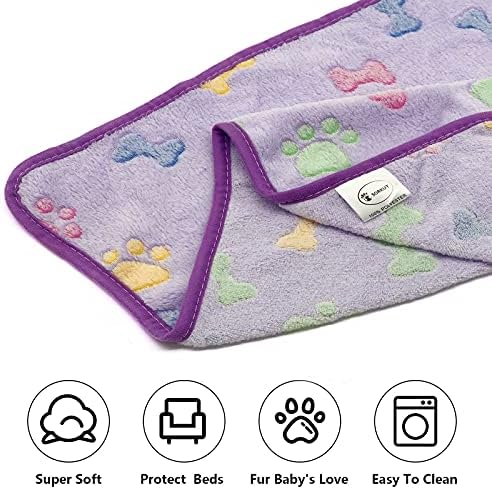 1 Pack 3 Puppy Blankets Super Soft Warm Sleep Mat Bone Print Cute Blanket - Image 4