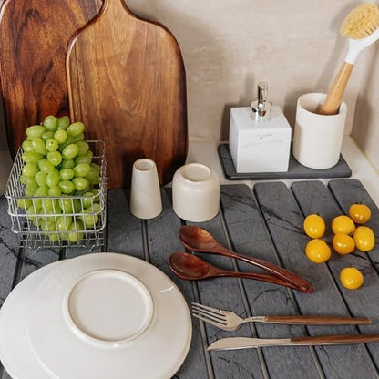 2pcs Stone Dish Drying Mat for Kitchen Counter, Quick-Dry Diatomaceous Earth - Image 6