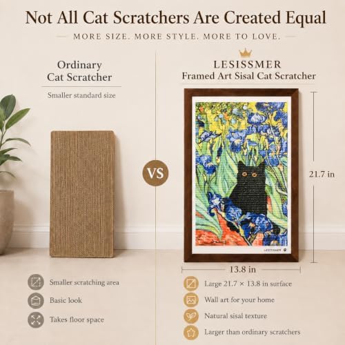 Wall Art Cat Scratcher, Framed Sisal Scratch Pad - Image 5