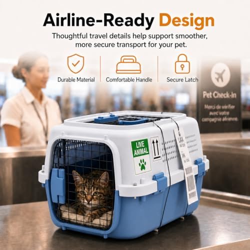 23" Airline Approved Cat Carrier Hard Shell, Dual-Entry Pet Carrier - Image 6