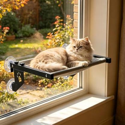 NFMOD 2-in-1 Suction & Hook Cat Window Perch Metal Hammock - Image 3