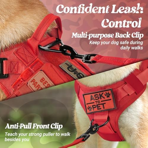 rabbitgoo Tactical Dog Harness for Large, Heavy Duty Military No Pull Vest - Image 2
