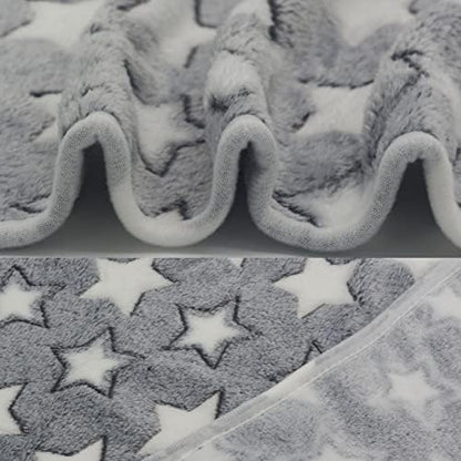 1 Pack 3 Puppy Blankets Cat Dog Blankets Super Soft Warm Sleep Mat Grey Star - Image 5