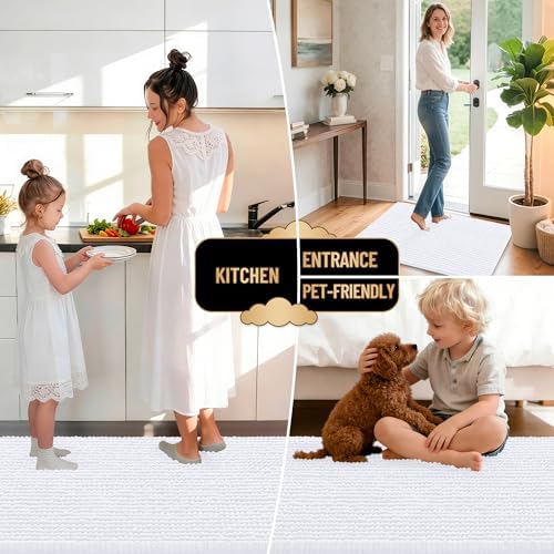 OLANLY Thick Chenille Bathroom Runner Rugs 59x20, Absorbent Bath Mat - Image 6