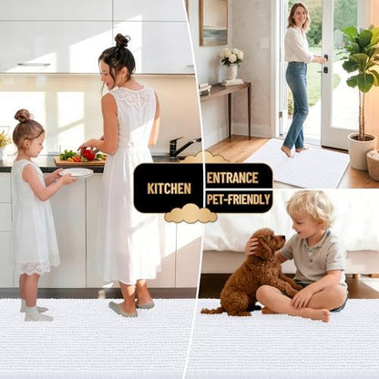 OLANLY Thick Chenille Bathroom Runner Rugs 70x24, Absorbent Bath Mat - Image 6