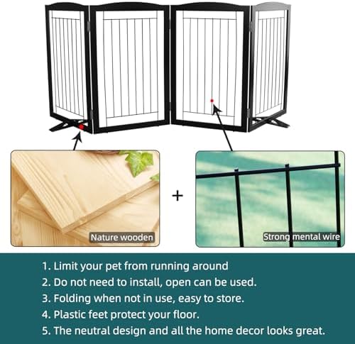 ZJSF Freestanding Dog Fence Indoor, Foldable Dog Gate - Image 6