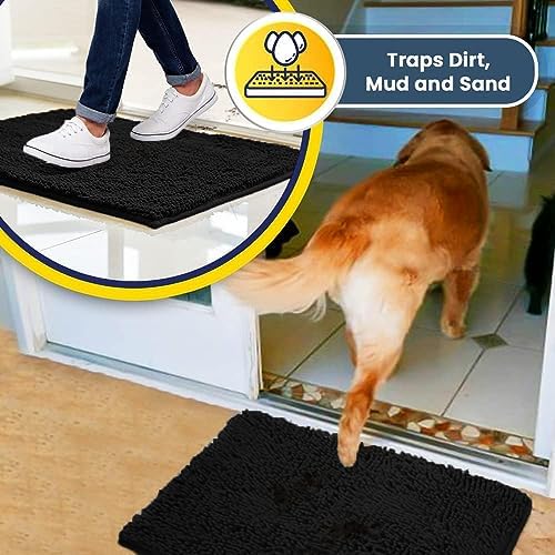 Muddy Mat® 4-Piece Black Medium 30"X19" AS-SEEN-ON-TV Highly Absorbent - Image 4