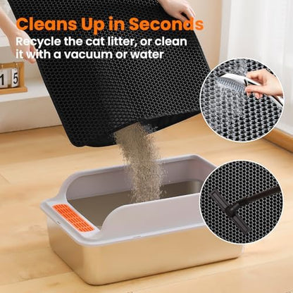 Jumbo Cat Litter Mat, Double Layer Honeycomb Litter Box Mat - Image 5