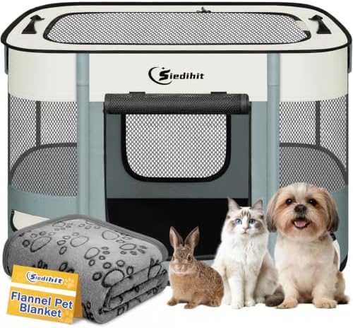 Siedihit 28" Dog Playpen, Cat Puppy Pen, Pet Portable Crate Indoor Outdoor by Siedihit