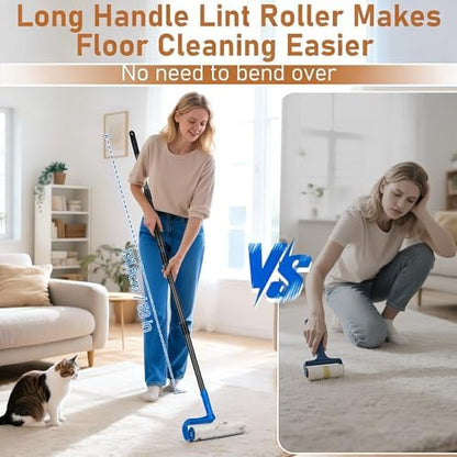 10" Large Lint Roller for Pet Hair Extra Sticky, Floor Lint Rollers Long Handle - Image 3