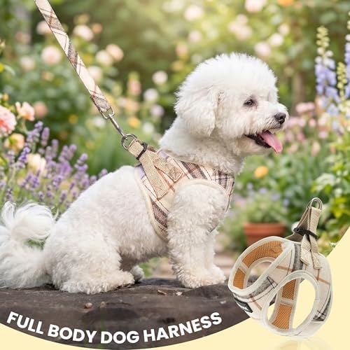 Dog Harness for Small Dogs, Plaid Step-in No Pull Dog Vest Outfit - Image 5